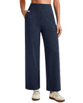 G4free Wide-Leg Yoga Dress Pants Women With Pockets Navy - Size X-Small