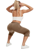 Specialmagic Women's Capri Pants Cotton Sweatpants Brown S
