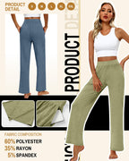Huukeay 3 Pack Women's Lounge Pants Cozy Sweatpants - Light Heather