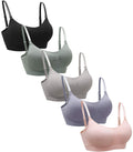Suekaphin 5pack Wireless Women's's Sleeping Breastfeeding 4x-large, Sort Rib-a Nursing Bra