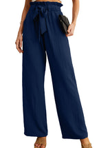 Iwollence Adjustable Knot Palazzo Pants For Women - 03 Dark Blue