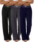 Neer 3 Pack Women's Cotton Lounge High-Waisted Pants - Style 11