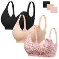 Women's Angelhood 3 Pack for Breastfeeding Seamless Pregnancy Wireless Sleep Bralette Jelly Strip Support Postpartum with Extenders, M Size Nursing