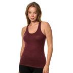 100% Merino Wool Tank Top Women - Active Sleeveless Undershirt Base Layer (Medium, R: Burgundy)