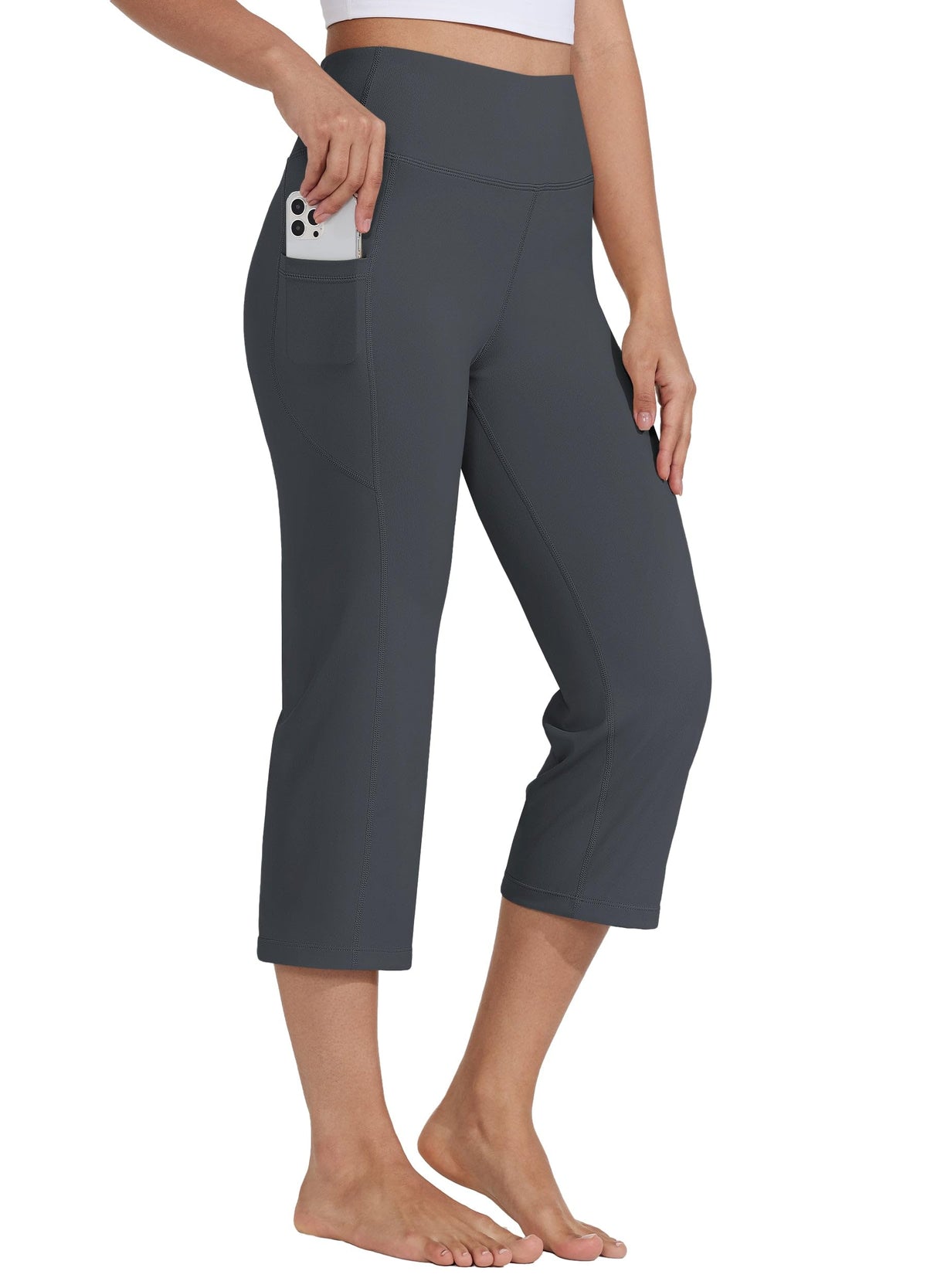 Willit Women's Yoga Capris Pants High-Waist Leggings Crop - Style 50