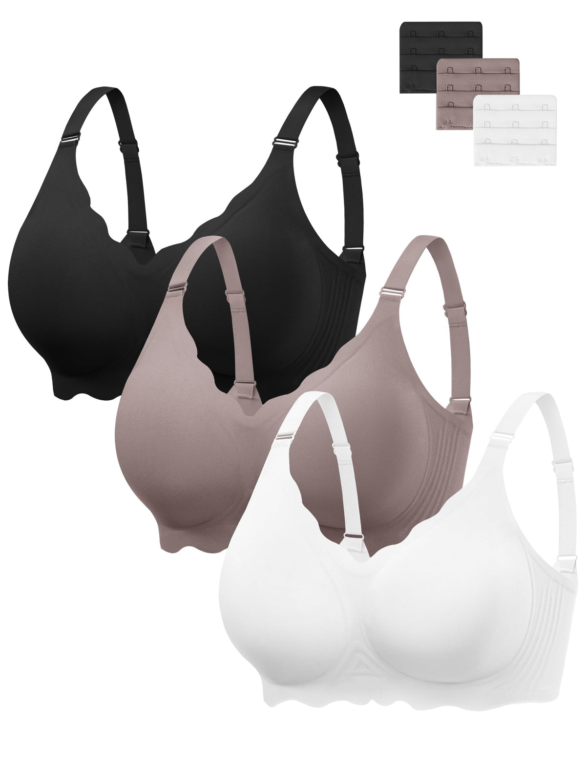Angelhood Seamless Jelly for Women's Wireless Push Up T-shirt Pack Bra