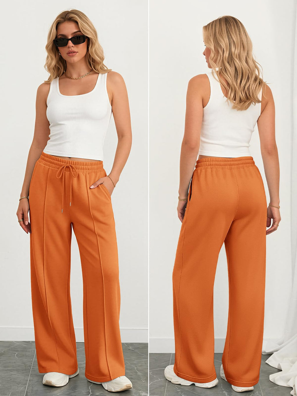 Athmile Women's Wide-Leg Sweatpants High-Waisted Baggy - Style 14