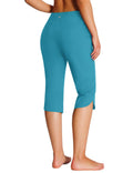 Emlovm Women's Modest Swimsuits Tankinis Capris Pants Long Swim Shorts Knee Length Beach Swimwear Tankini Bottoms with Pockets UPF50+ Summer Blue XX-Large