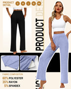 Huukeay 3 Pack Women's Lounge Pants Cozy Sweatpants Small - Style 5