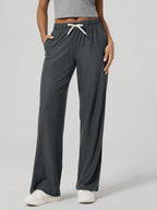 Ododos Women's Straight-Leg Pants Ultra Soft - Charcoal Heather