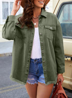 Dokotoo Country Concert Outfits For Women Button Down Jean Jacket Green 2xl - B5