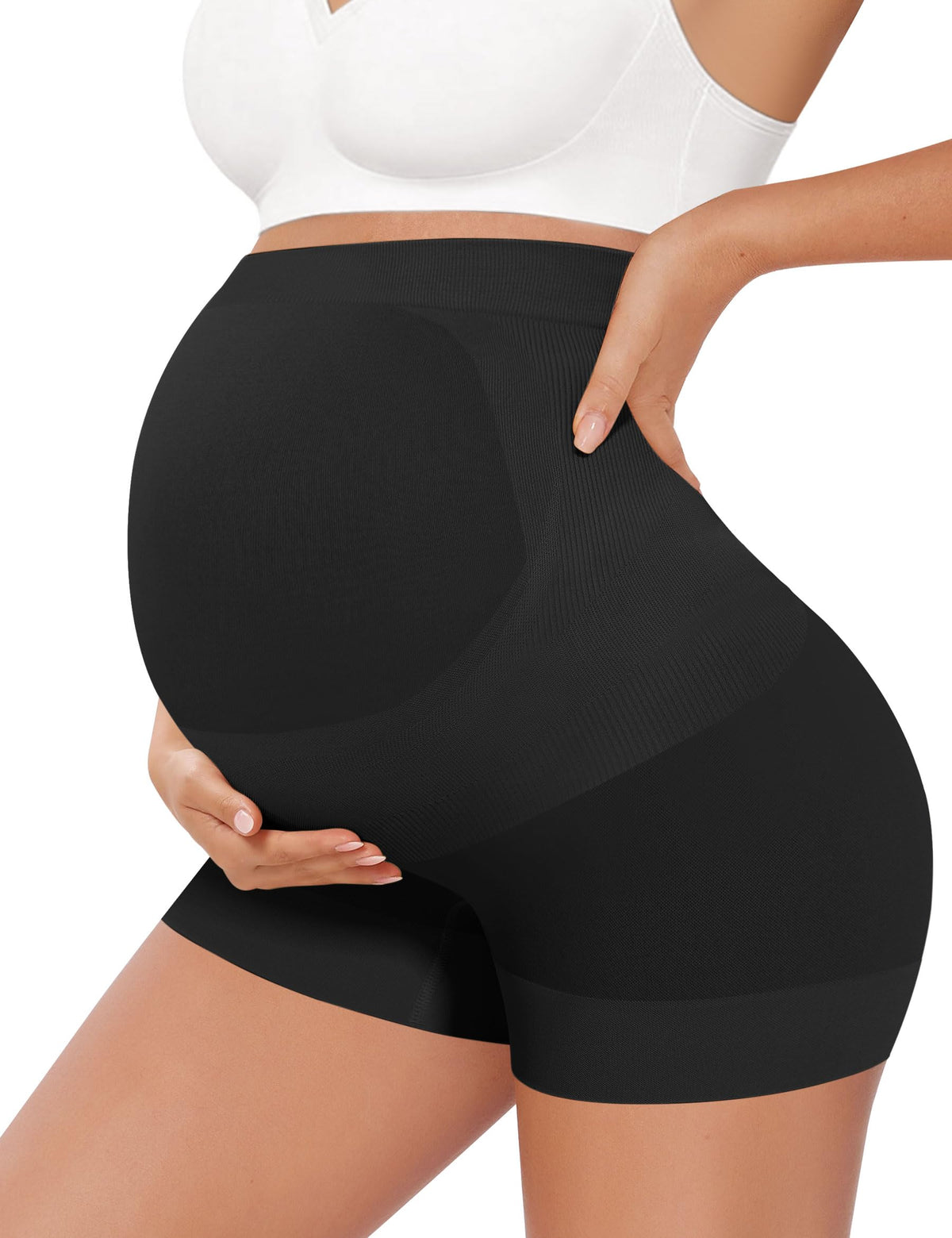 Women's Peauty Maternity Underwear Pregnancy Shorts Baby Shower Gender Reveal Dress Plus Size Essentials Under Summer Clothes (black Xl) Shapewear