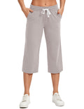 Specialmagic Women's Capri Pants Cotton Sweatpants Deep Taupe L