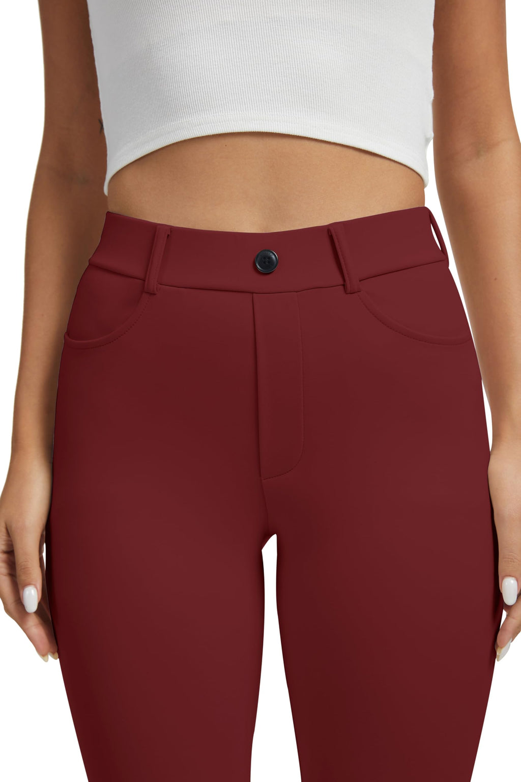 Vimpep Fleece Lined Work Pants Women Straight-Leg Winter Thermal With