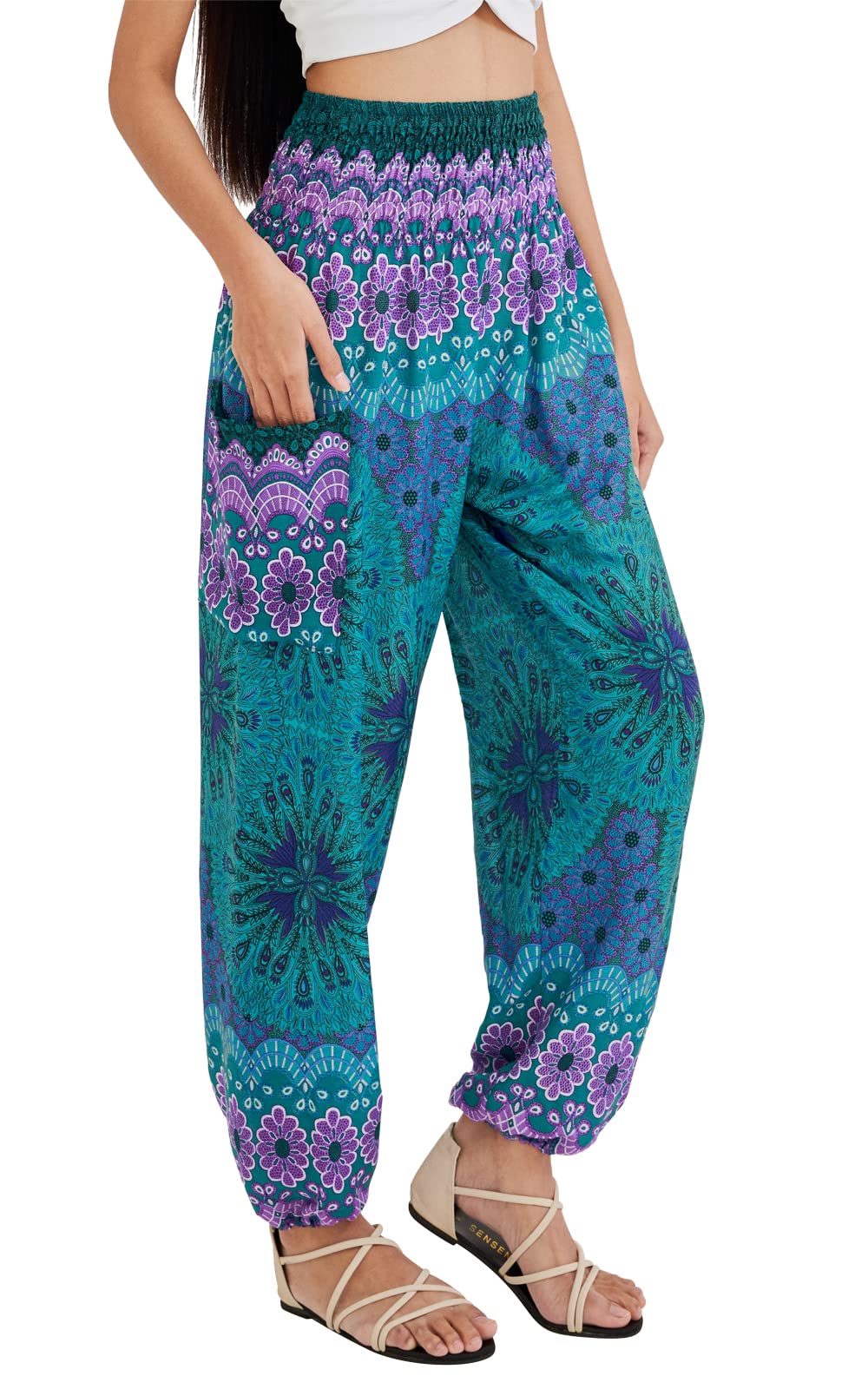 Joob Boho Pants For Women Hippie Harem Women's Yoga – - Aqua Blue