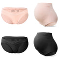 Sunnybuy Maternity Over Bump & Under Pregnancy Sets Seamless Women's Clothes Packs, High-1black1skin&low-1black1skin-2x Panties