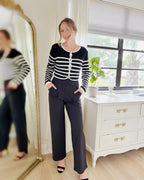 G4free Wide-Leg Yoga Pants For Women With Pockets Soft Black L Extra