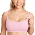 Women's Momanda Ribbed for Breastfeeding Sweet Pink Large Nursing Bra