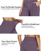 G4free Wide-Leg Yoga Pants For Women With Pockets Potent Purple Xs