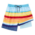 Cozople Teen Boys Swim Trunks Size 14-16 Beachwear Swimsuit Novelty Stripes Graphic Swimming Shorts Quick Dry UPF 50+ Beach Board Shorts for Teens Summer Holiday Beach Costume