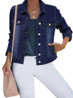 Luvamia Denim Jacket Women Women's Jean Cowgirl Outfits For - Darkness Blue