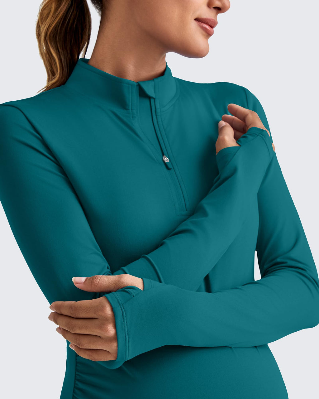 Women's Rash Guard Swimsuit G4free Maternity Blouse Long-Sleeve Slim