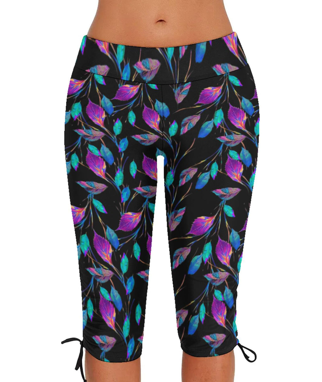 Urchics Womens Plus Size Rash Guard Capris Long Swim Shorts Swimming Pants