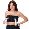 Motherhood Maternity Women's Pumping Bandeau with Front Zipper, Core Black, M Bra