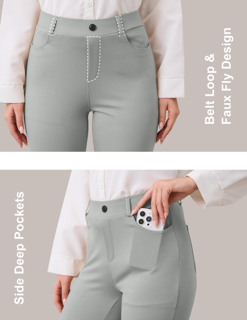 Vimpep Flare Yoga Dress Work Pants Women High-Waisted Pull On - Size Small