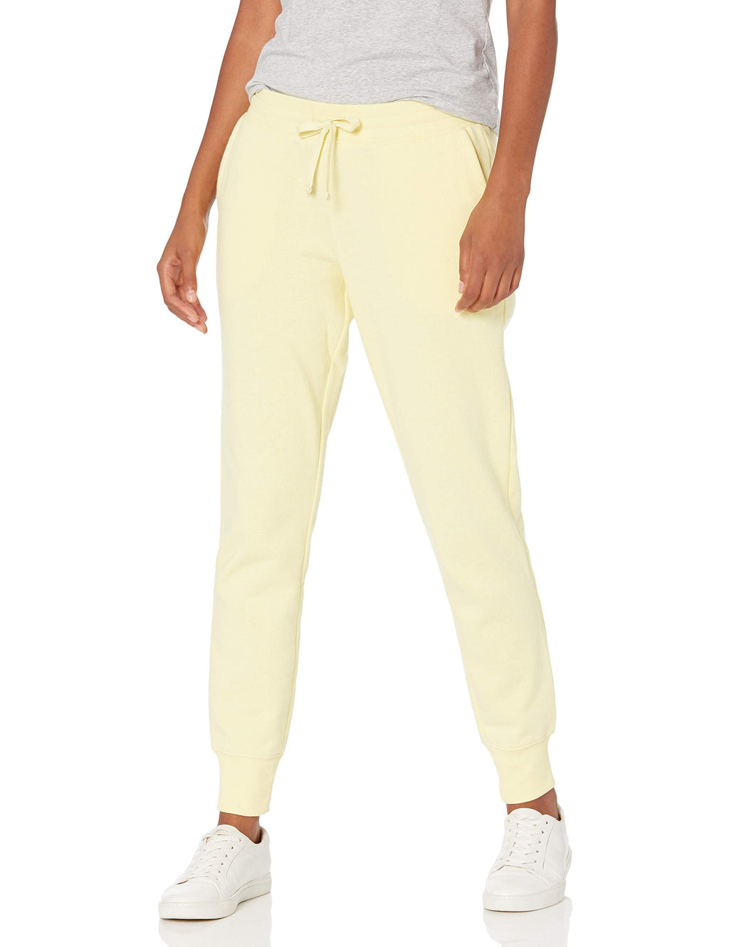 Essentials Women's French Terry Fleece Jogger Sweatpant Light Yellow
