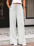 Automet Women's Wide-Leg Sweatpants Baggy Lounge Sweat Pants - Size Medium
