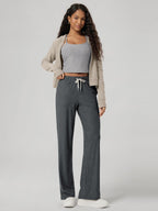 Ododos Women's Straight-Leg Pants Ultra Soft - Charcoal Heather
