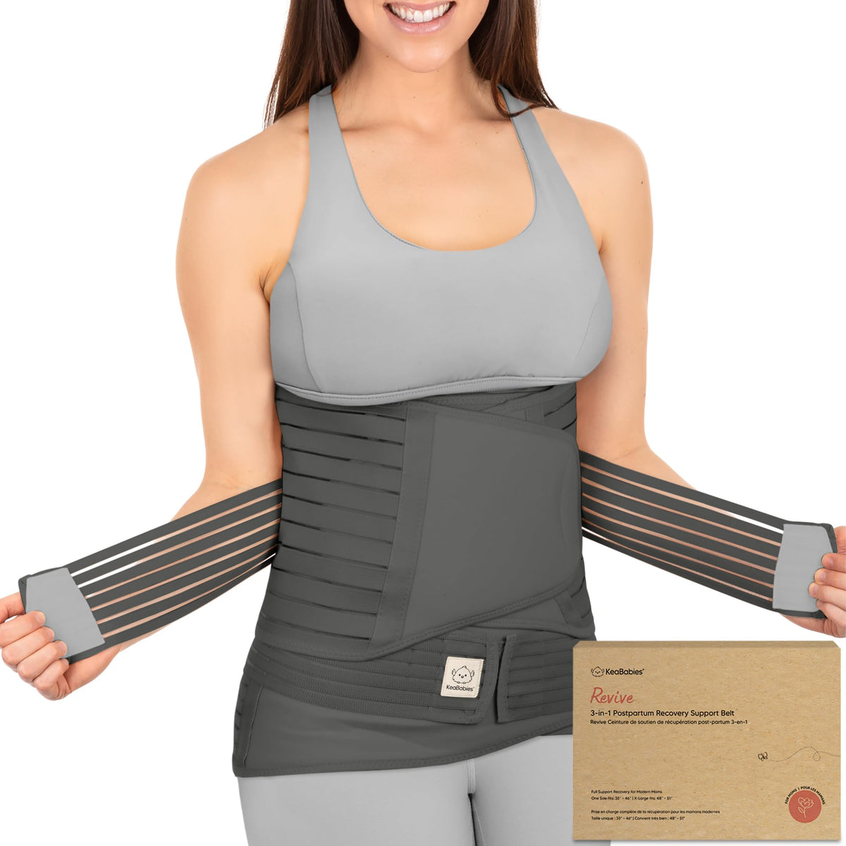 Women's 3 in 1 Postpartum Belly Support Recovery Wrap Band (mystic Gray, M/l) Intimates