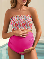 Women's Summer Mae Maternity Swimsuit Ruffled Two-Piece - Style 3