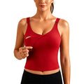 Women's Ecavus for Breastfeeding,longline Sports Tank Tops Red Nursing Bra