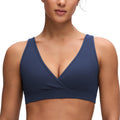 Women's Crz Yoga V Neck Club Blue Medium Nursing Bra