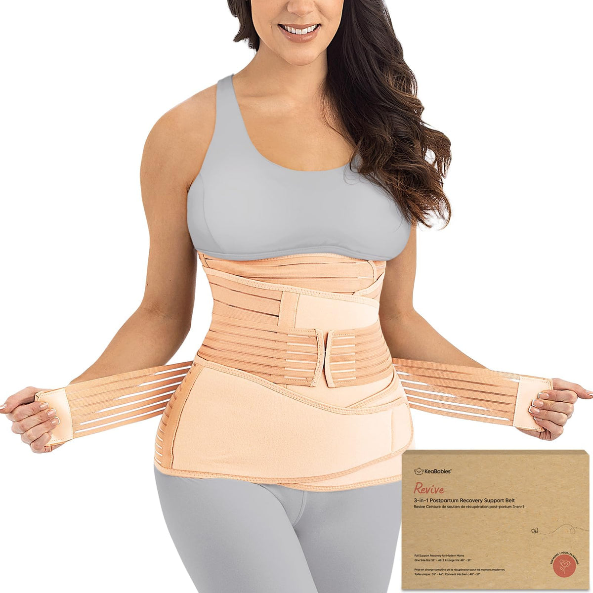 Women's 3 in 1 Postpartum Belly Support Recovery Wrap Band (classic Ivory, Xl) Intimates