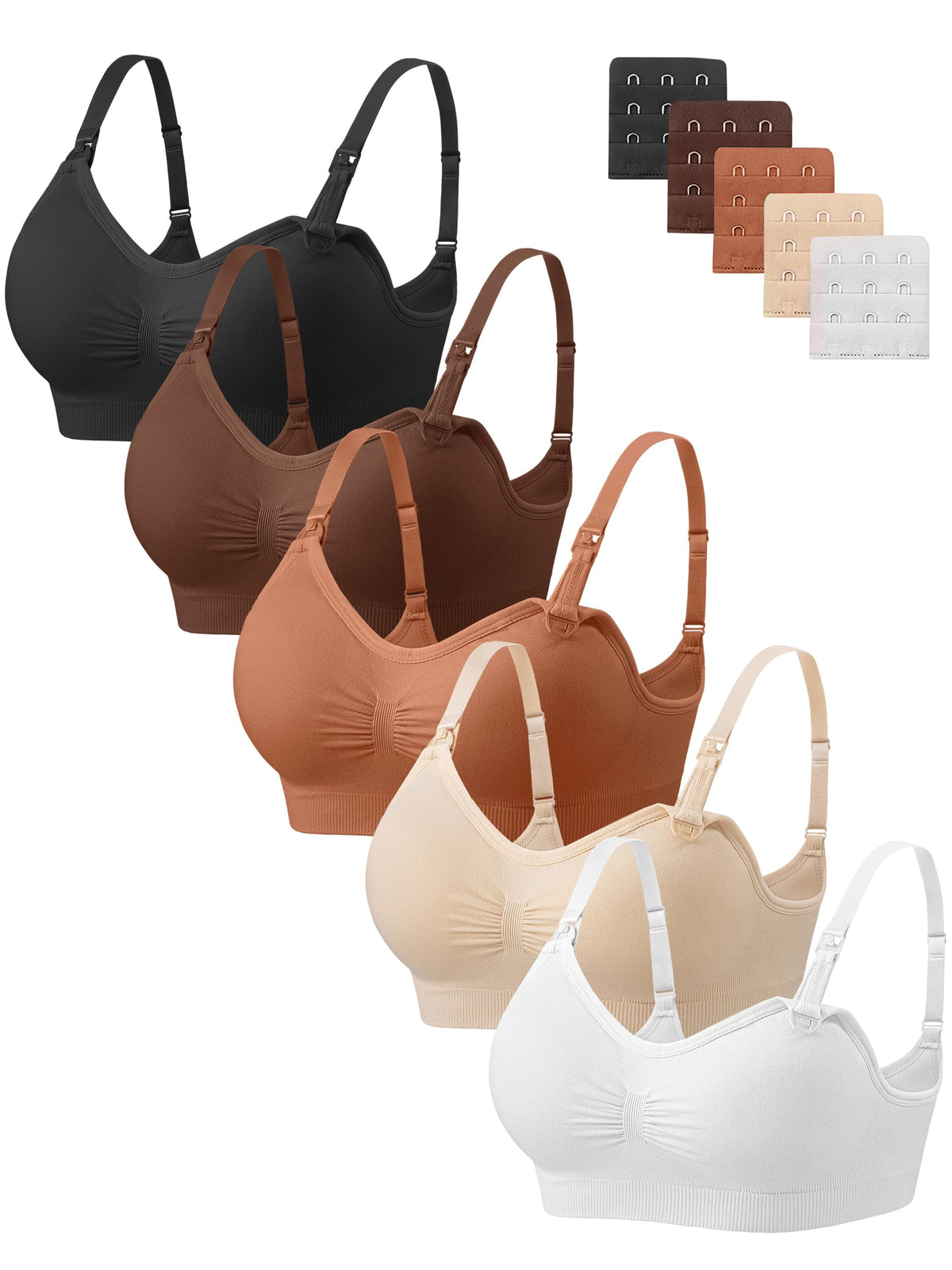 Angelhood Women's for Breastfeeding 5 Pack, Sleep Nursing Bra