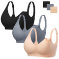 Women's Angelhood for Breastfeeding Seamless Pregnancy Wireless Sleep Bralette Jelly Strip Support Postpartum with Extenders, Xl Size Black Nursing