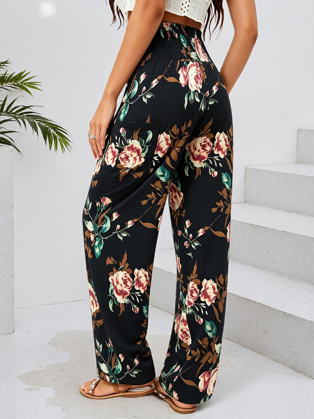 Qianxizhan Women's Harem Pants High-Waist Yoga Boho - Style 77