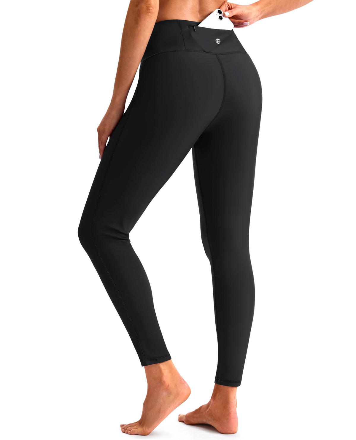 G Gradual Swim Pants for Women Zipper Pocket UPF 50+ Leggings, Black, XL