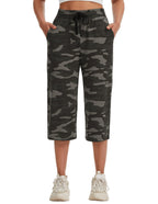 Specialmagic Women's Capri Pants Cotton Sweatpants Olive Camo 3xl