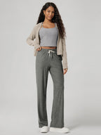 Ododos Women's Straight-Leg Pants Ultra Soft Odstratum - Smoke Heather