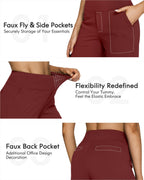G4free Wide-Leg Yoga Dress Pants For Women Stretch Dark Burgundy Xxl
