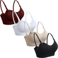 Women's Gxxge 4pack for Breastfeeding Comfort Seamless Pregnancy Sleep Bralette Black Beige Rosered White X-large Nursing Bra