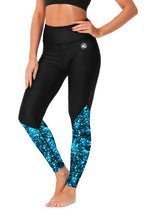 Surfing Pants For Women Shiny Print Uv Protection Tights High-Waisted