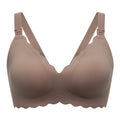 Women's Momcozy for Breastfeeding, Seamless Pregnancy Wireless Classic Jelly Strip Support Dark Brown Nursing Bra