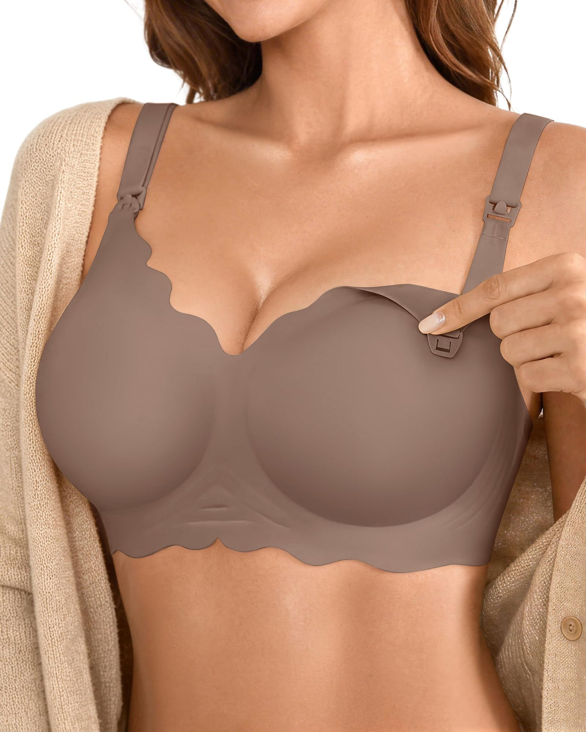 For Women's Breastfeeding Post Partum Essentials Jelly Pregnancy Pumping Breast Feeding Seamless Support Plus Size Supportive Wireless Sleep Padded