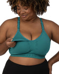 Women's Kindred Bravely Sublime Hands Free Pumping & Nursing Teal Sports Bra