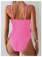 Oyoangle Women's Maternity Swimsuits One-Piece Pregnancy Bathing - Pink